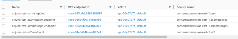 Create VPC endpoints for SSM access