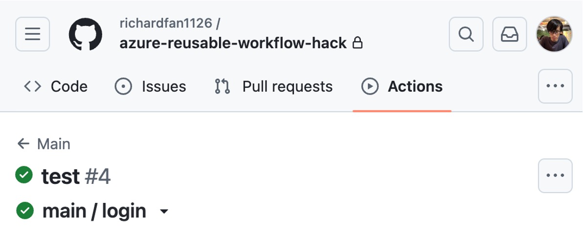 I created a simple GitHub Actions workflow to call the reusable workflow