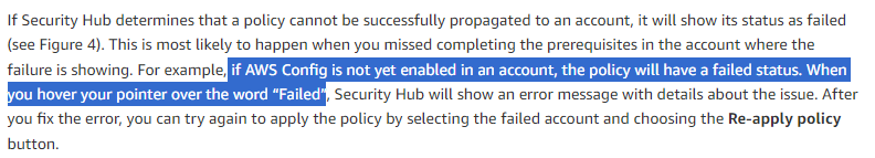 Failure when AWS Config is not enabled